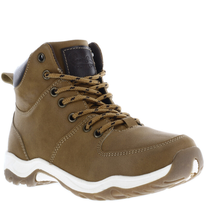 Bota de Niño Croco Kids Botita SANTI acordonada Marrón Camel
