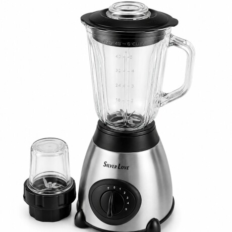 Licuadora Molinillo Vaso Vidrio 1.5l 2500w Silver L HTS Plateado