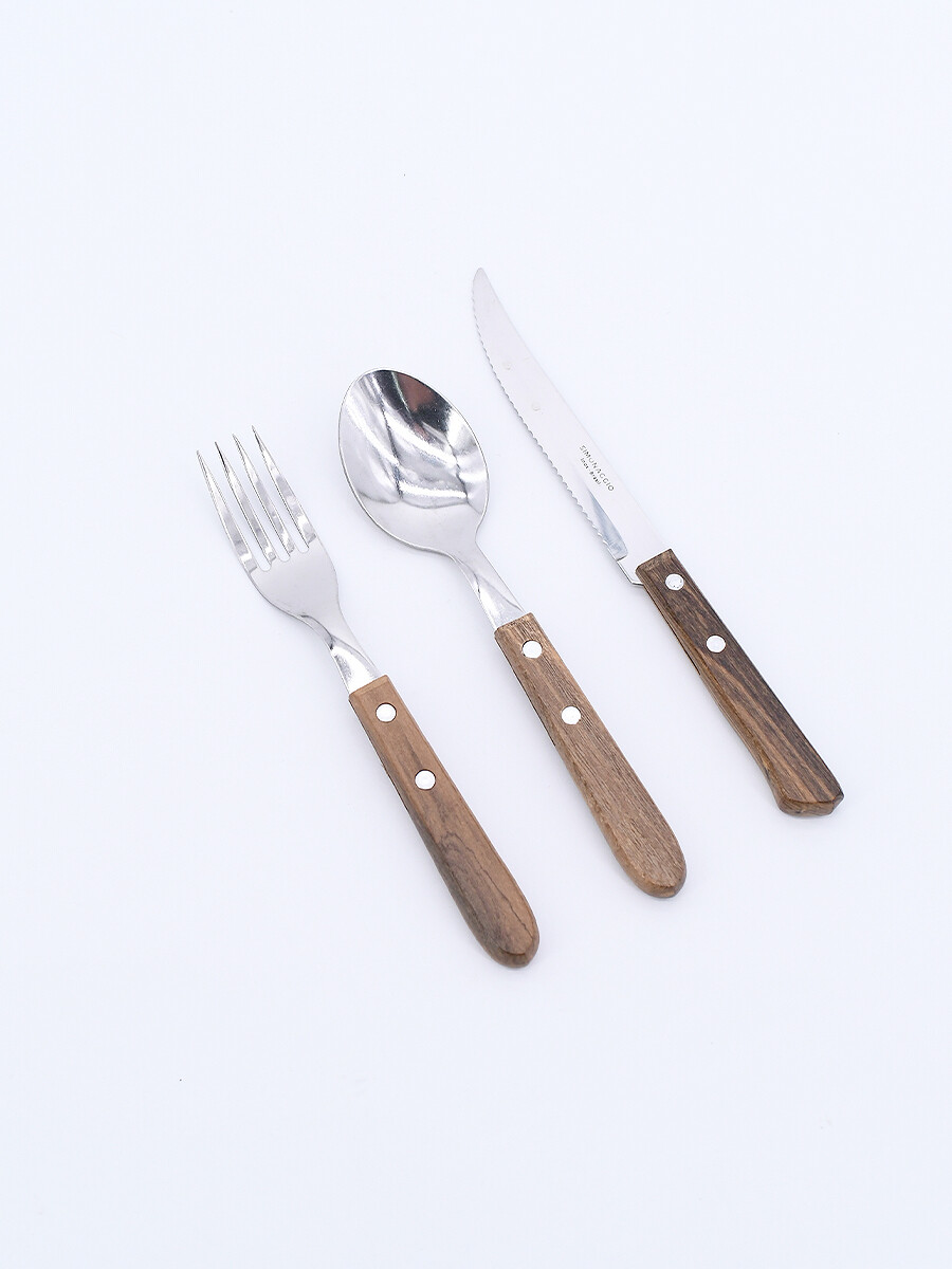 CUBIERTOS SET x 3 - MARRON 