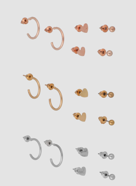 Pack aros multi color heart Variante unica