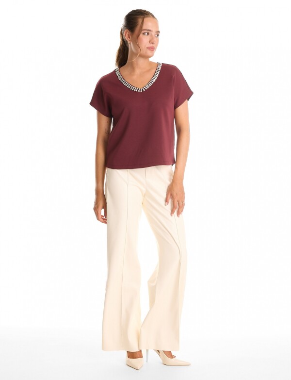 Blusa Cristales BORDEAUX