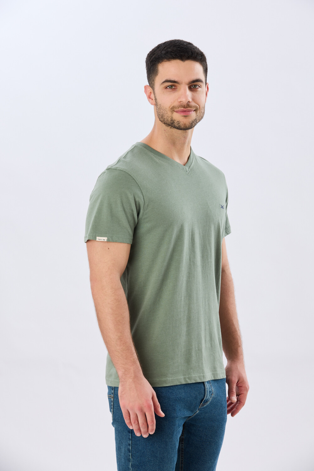 REMERA BÁSICA V DE ALGODÓN Verde