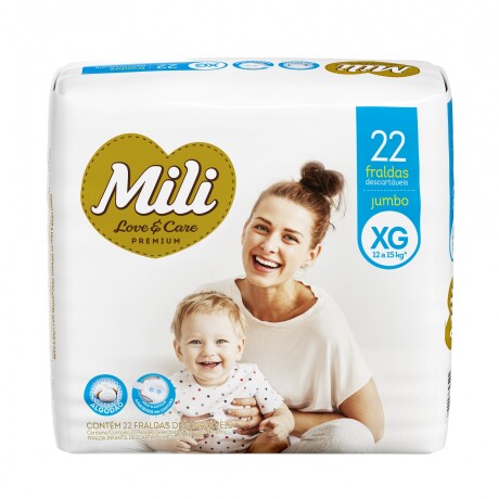 Pañales Mili Love&Care Talle XG Jumbo 22 Unidades Pañales Mili Love&Care Talle XG Jumbo 22 Unidades