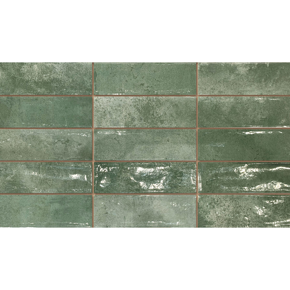 Ceramica Revestimiento Brillo Gamas De Verde Sin Rectificar 