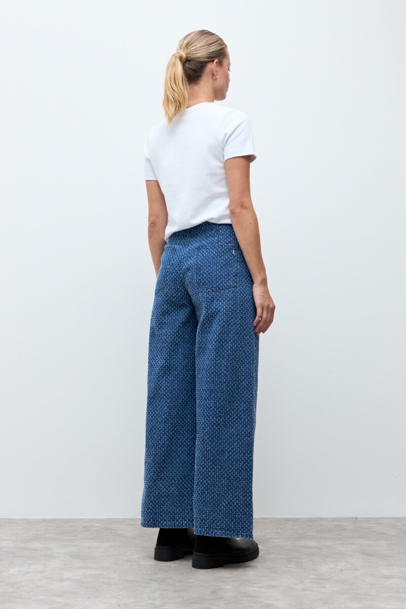 Pantalón de jean texturado jean medio