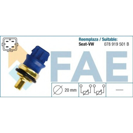 BULBO INTERRUPTOR VOLKSWAGEN TEMP VW AUDI A3 A4 GOLF IV AZUL 4T SIN ROSCA FAE BULBO INTERRUPTOR VOLKSWAGEN TEMP VW AUDI A3 A4 GOLF IV AZUL 4T SIN ROSCA FAE