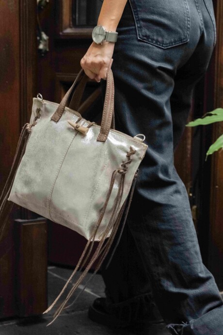 Cartera Texas Medium Plata Macchiato