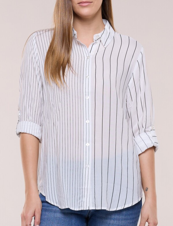 Camisa Lineas BLANCO/NEGRO