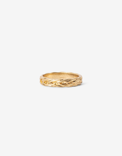 Anillos Chicos Metal Anillo Chico De Metal Trenzado - Dorado Oro Amarillo