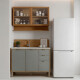 JUEGO COCINA 2 MODULOS Y PILETA MESADA LINEA COLORS FREIJO Y VERDE