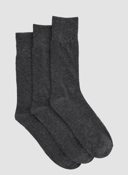 Pack x3 media lisa sujecion suave hombre Gris melange