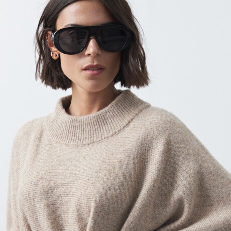 PONCHO DORIEL Beige Melange