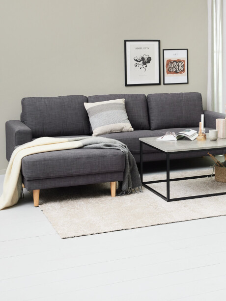 Sofá EGENSE chaise longue tela gris osc Sofá EGENSE chaise longue tela gris osc