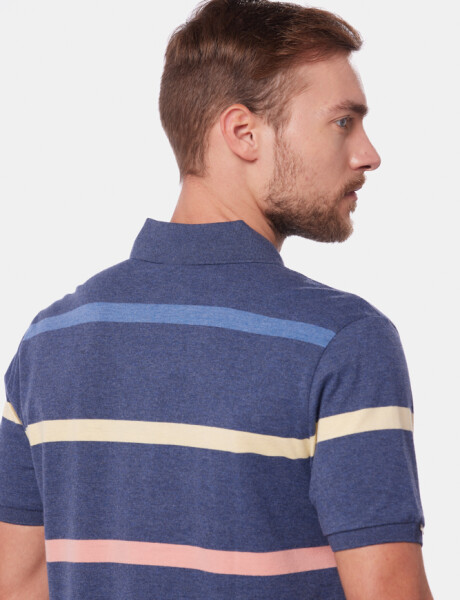 REMERA POLO JERSEY RAYADA Azul