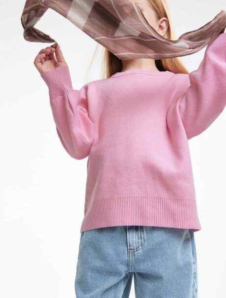 BUZO DE PUNTO INFANTIL - BLANCO ROSADO