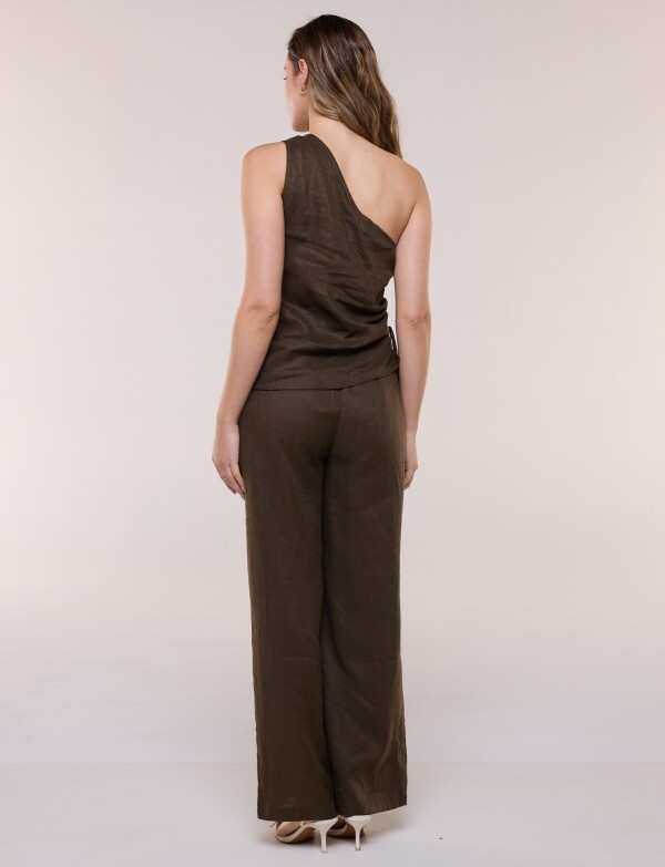 Conjunto De Lino Top Asimétrico Y Palazzo OLIVA