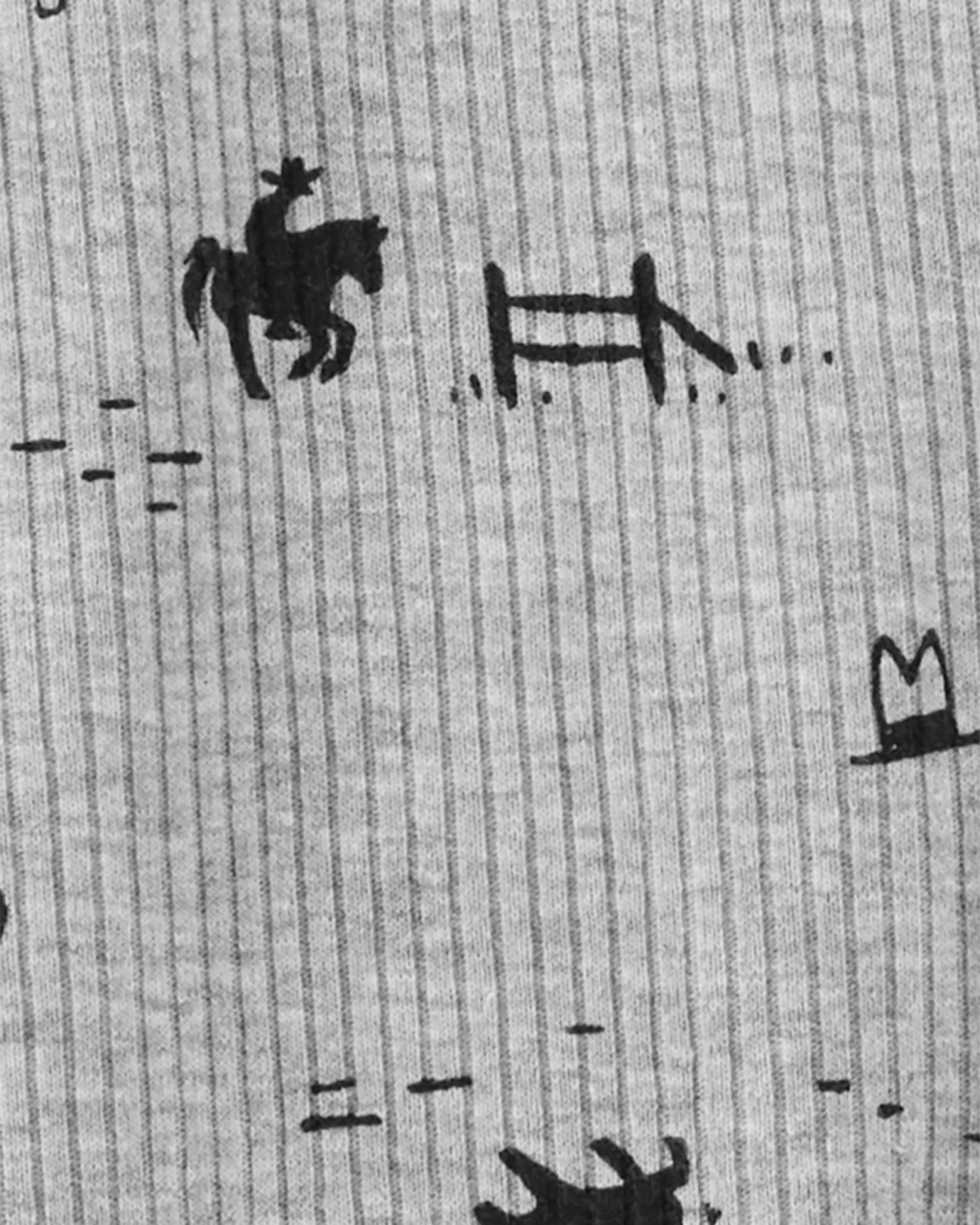 Pijama una pieza de algodón térmico, con pie, diseño vaquero Pijama una pieza de algodón térmico, con pie, diseño vaquero