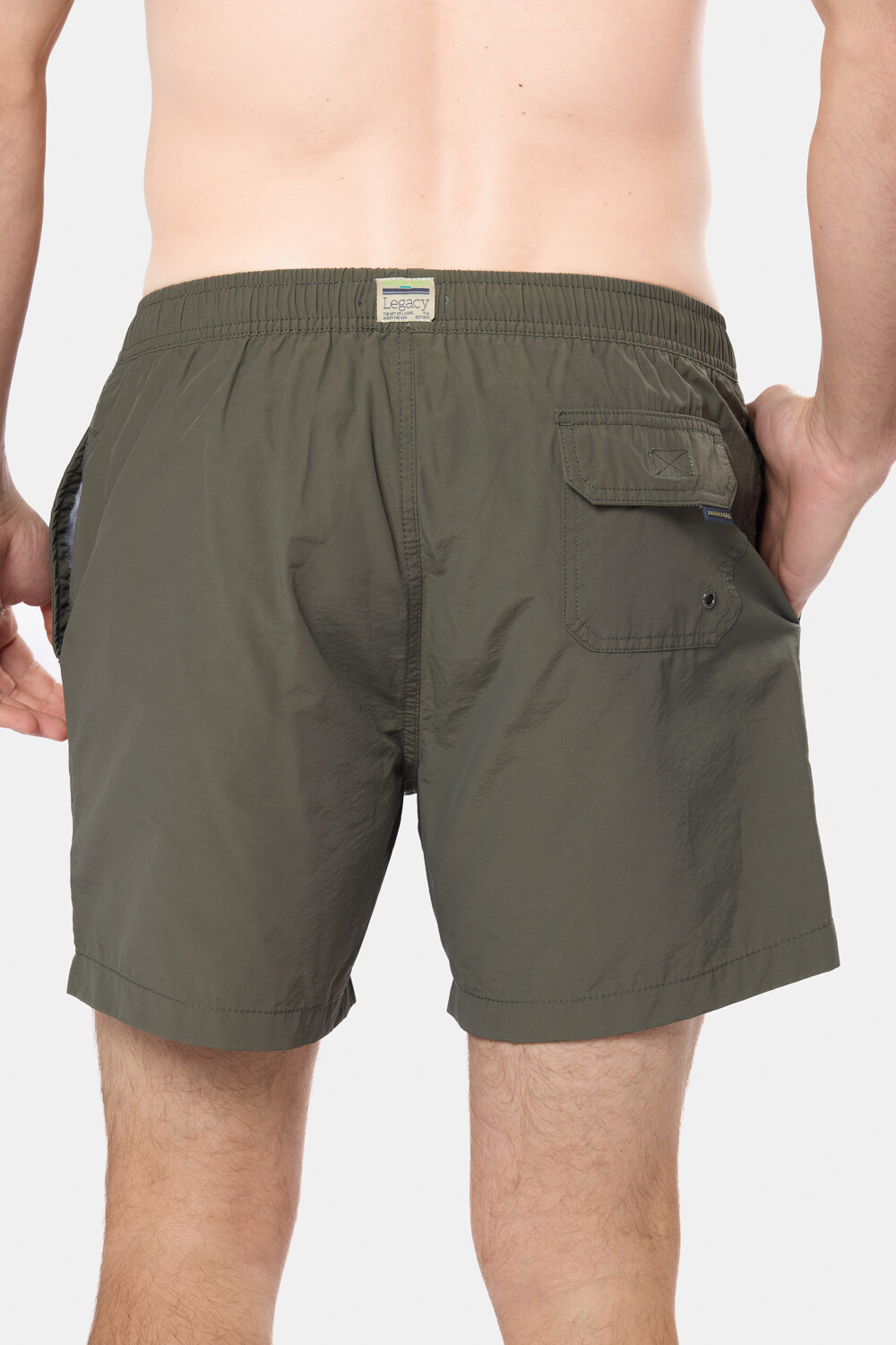 SHORT DE BAÑO LISO Verde Oscuro