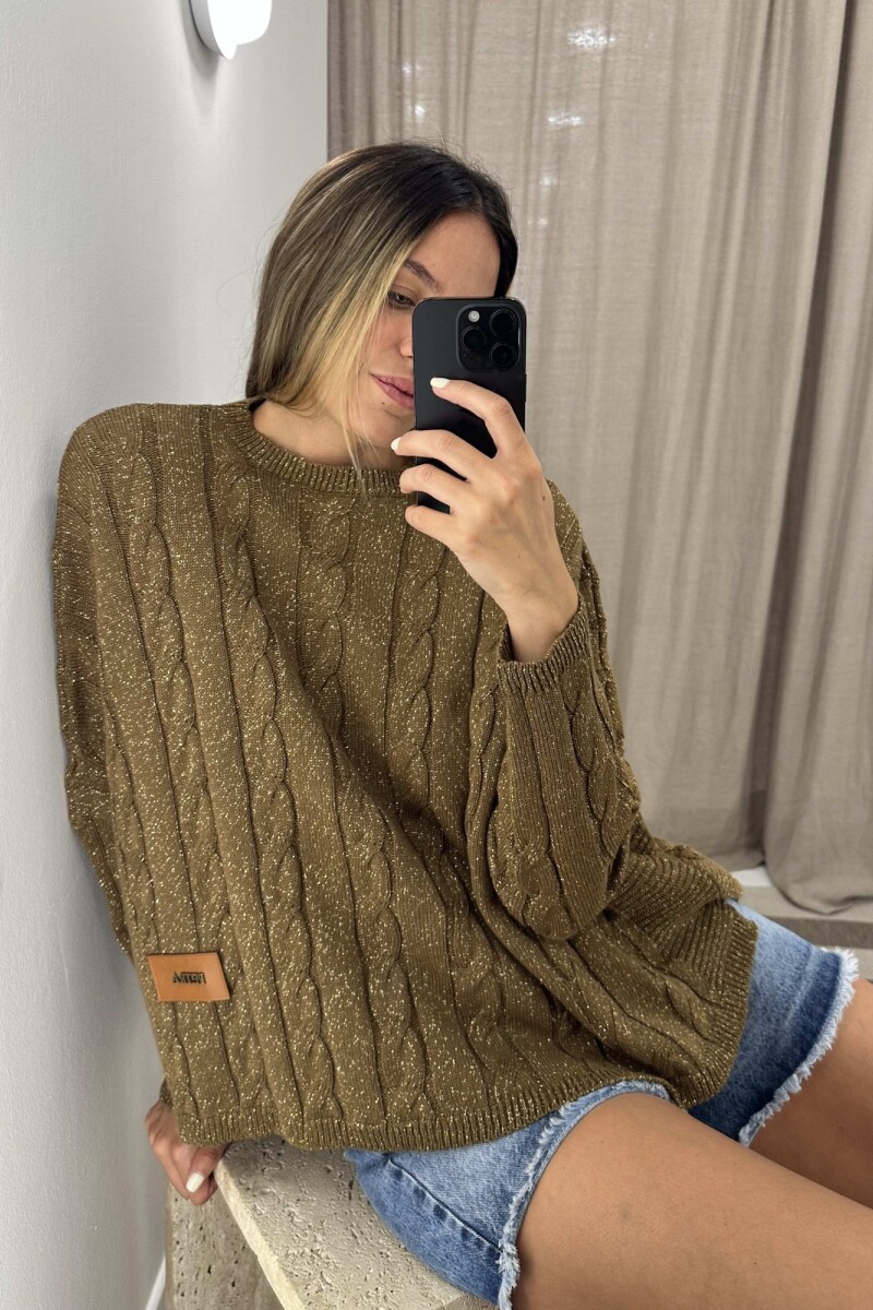 Sweater Oceano Crop Camel Lurex