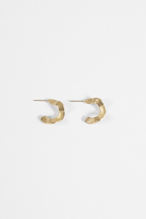 Aros acero wavy dorado