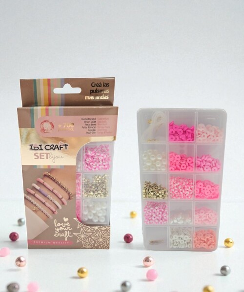 Set p/confección de bijouterie ibi craft - 700 piezas - tonos rosado Set p/confección de bijouterie ibi craft - 700 piezas - tonos rosado