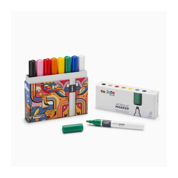 Marcadores Acrilicos CARIOCA Plus x 8 colores Única