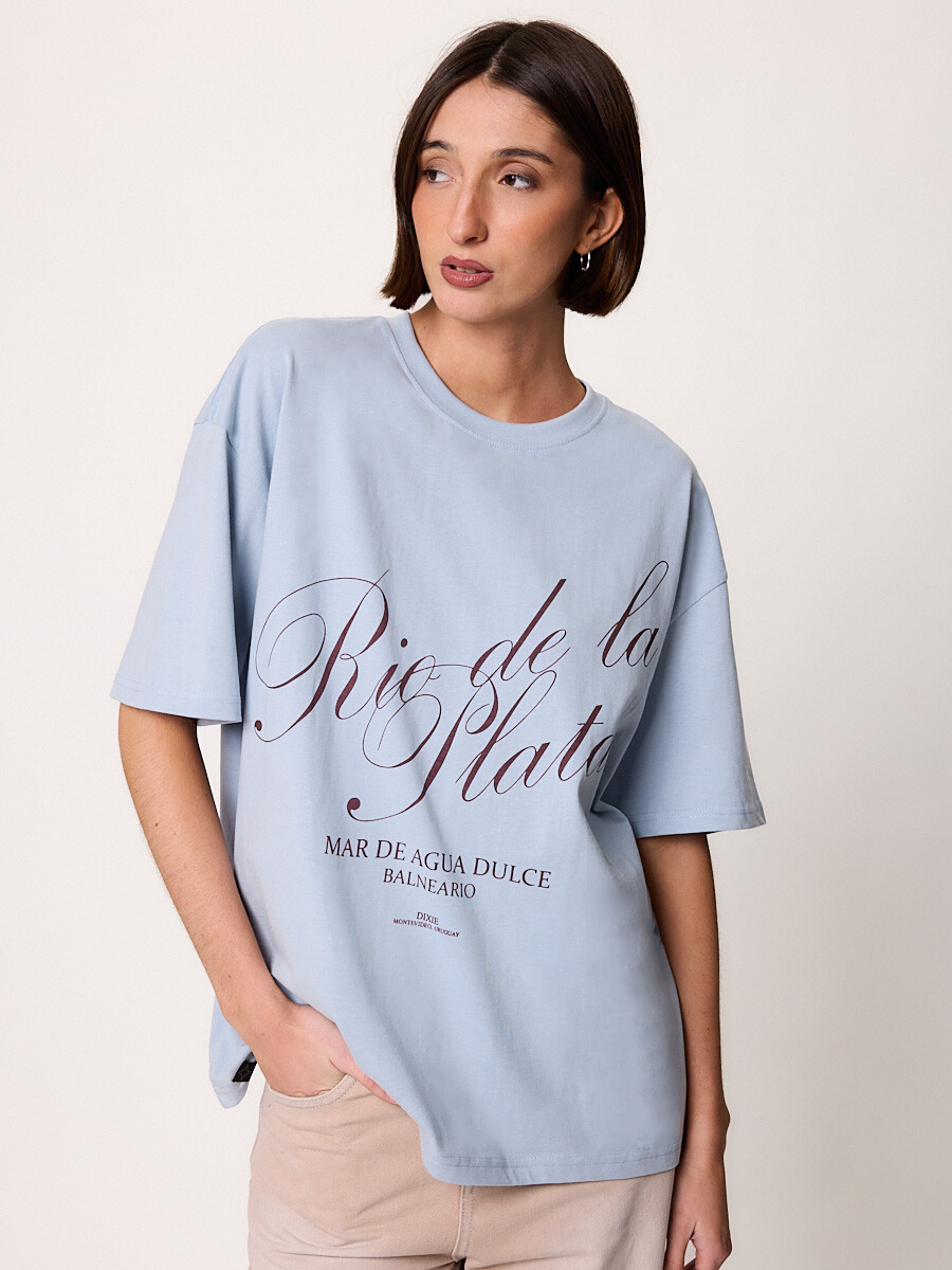 T-SHIRT M/C RIOPLATA DIXIE - Celeste 