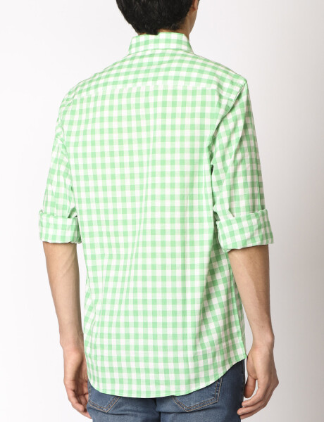 Camisa Harrington Label Verde/blanco