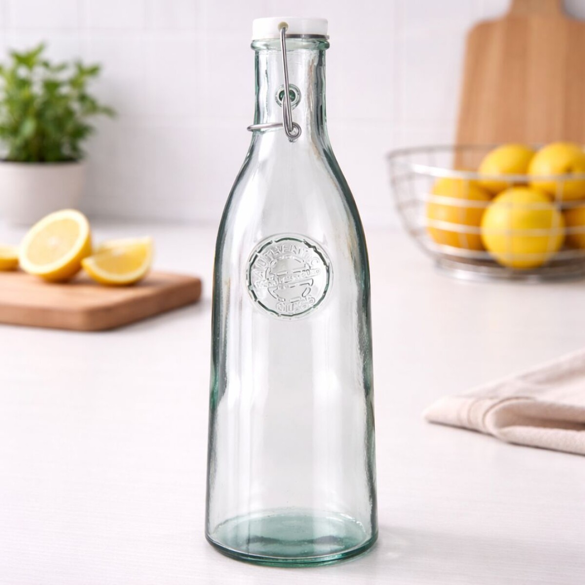 BOTELLA DE VIDRIO AUTHENTIC CON TAPA HERMETICO 1 LITRO 