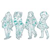 Laminas para colorear Fashion Angele & Firends