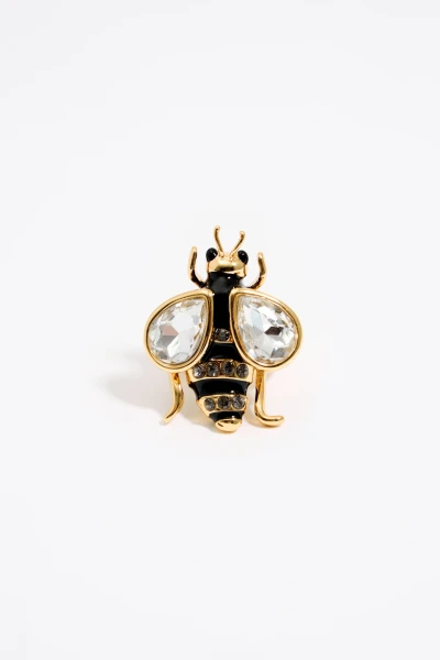 ANILLO ABEJA CON CRISTALES Negro