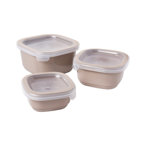 Set x 3 Recipientes Plásticos Lume BEIGE