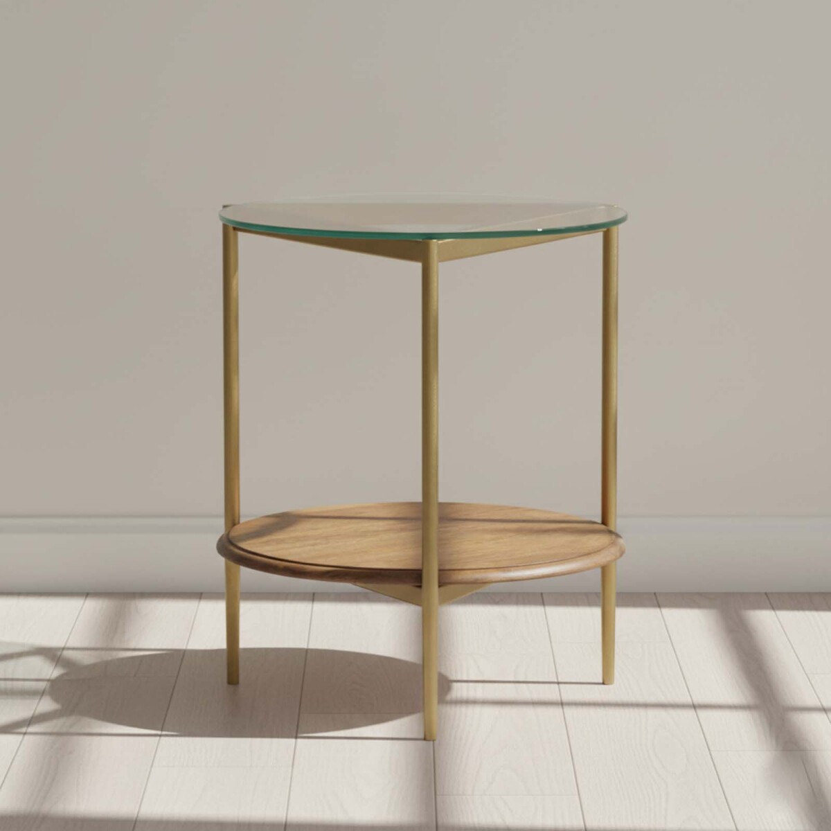MESA AUXILIAR DE LIVING - MADERA-Y-VIDRIO NATURAL-BEIGE MARILYN NATURAL 