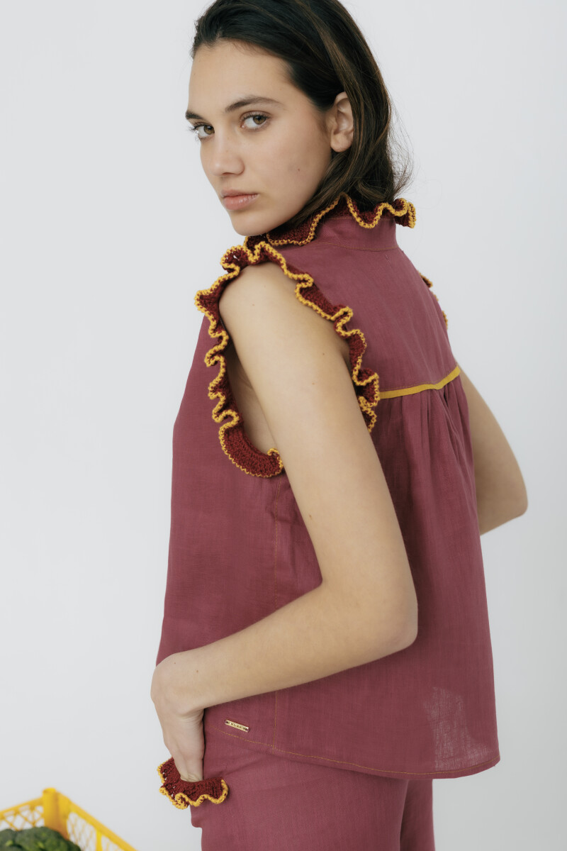 PRE VENTA BLUSA CEREZA DETAIL Morado
