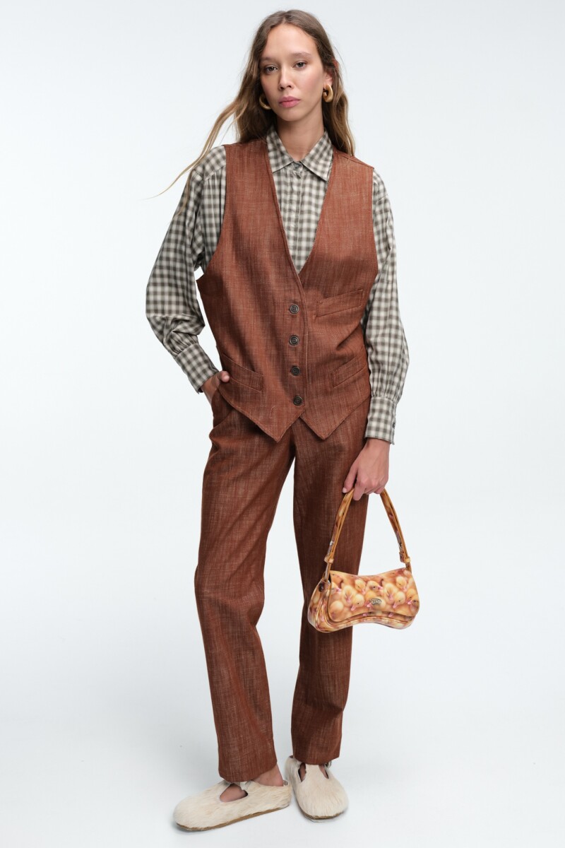 CHALECO DENIM Marron