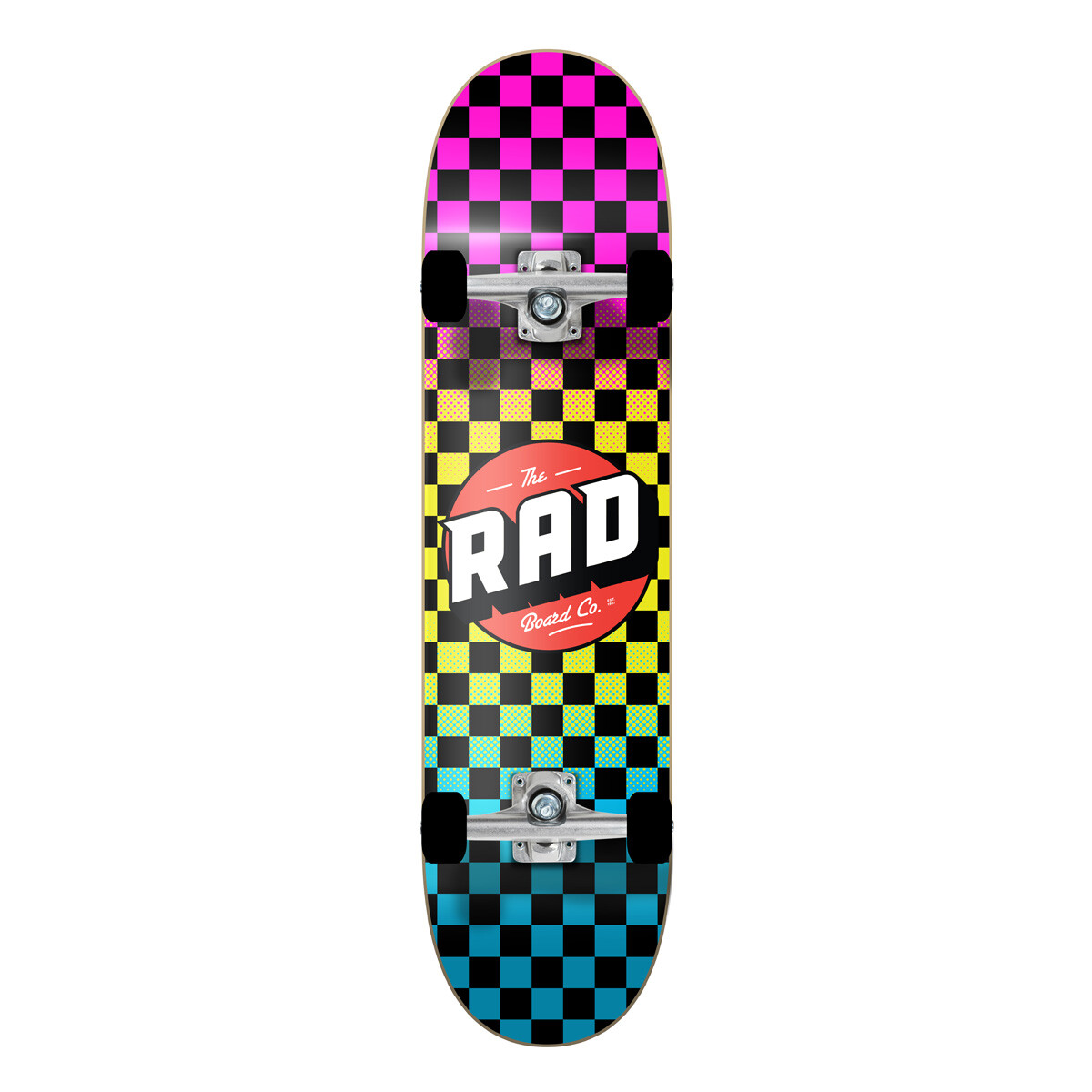 Skate Completo Rad Checkers 7.75" - Neon Fade 