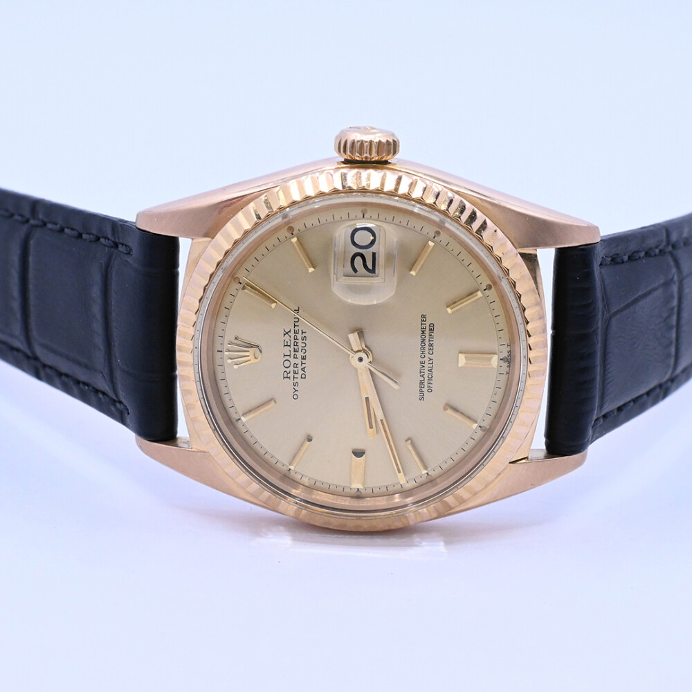 Rolex Datejust 1601 oro 18 k rosa 36 mm. año 1970 brazalete cuero. Rolex Datejust 1601 oro 18 k rosa 36 mm. año 1970 brazalete cuero.