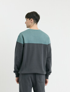 470916 SWEATER HARRY Petroleo/gris Oscuro