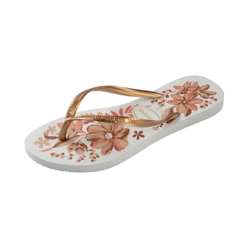 Sandalias Havaianas Slim Organic Mujer Blanco/dorado