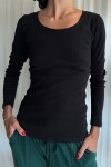 Camiseta en ribs Negra