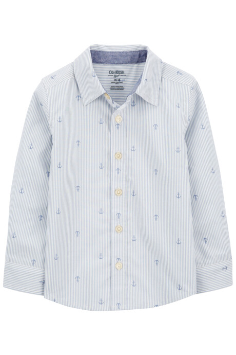 Camisa de algodón, manga larga, diseño anclas Sin color