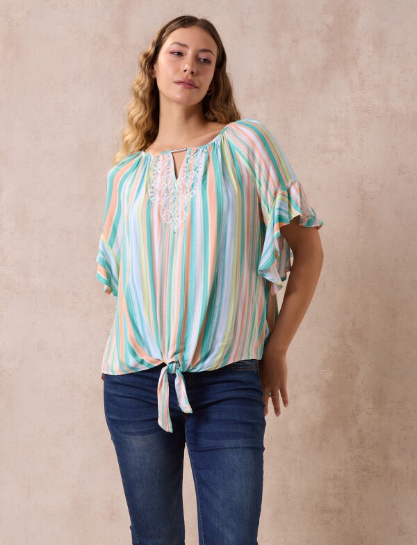 Blusa Nudo Printed MULTI/VERDE