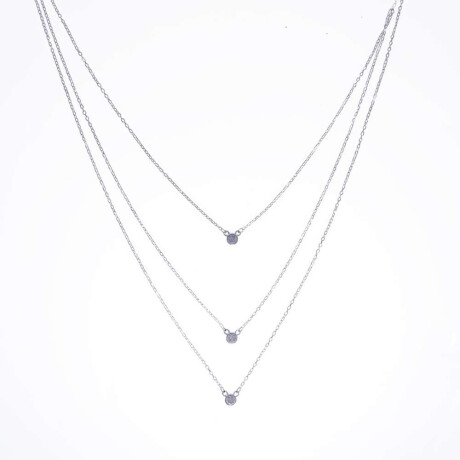 Conjunto De Cadena Y Punto De Luz Con Circonia Plata 925