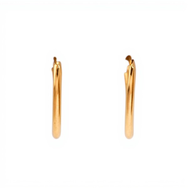 Caravanas aros facetados de oro finos- Oro bajo - Sin piedra- CA8251 sinpiedra