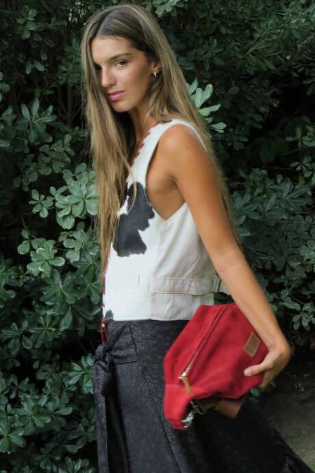 Leather Fanny Pack Gamuza Bordeaux