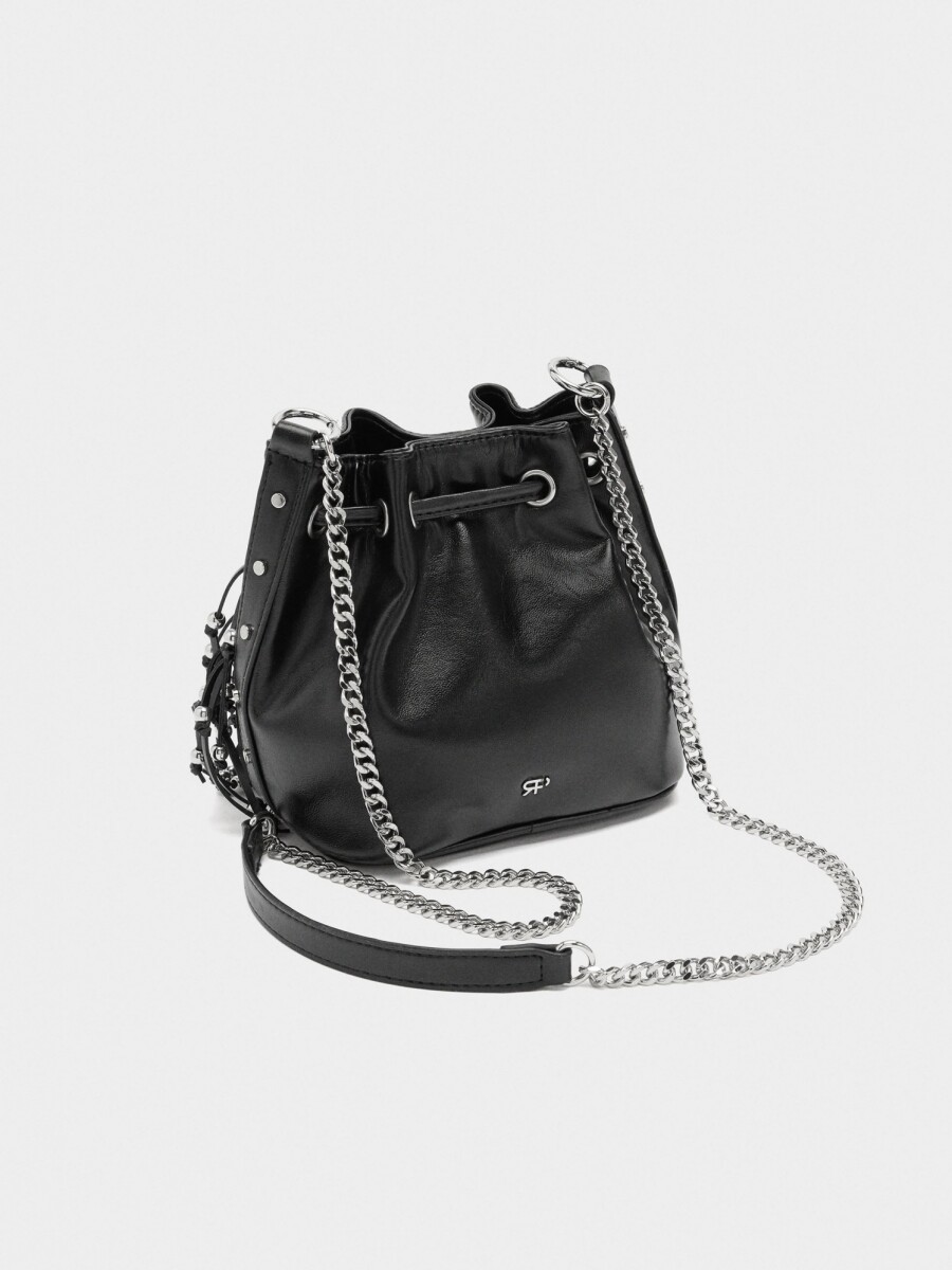 Bolso De Fiesta Con Flecos Y Cuentas negro
