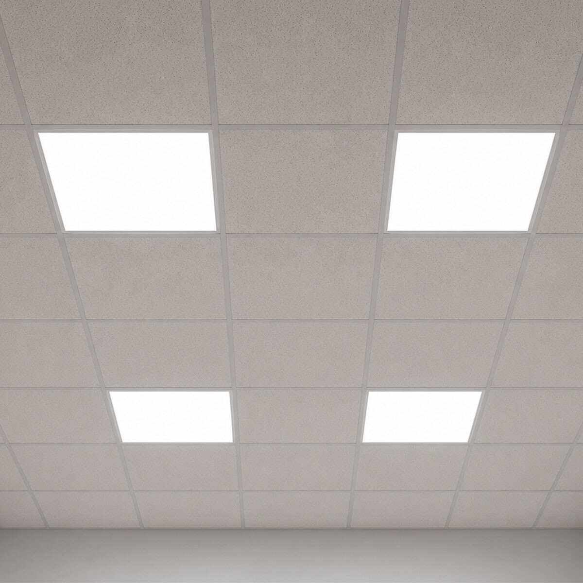 Plafones Cuadrados Promo X4 Unidades Led Luz Fría 60x60cm 