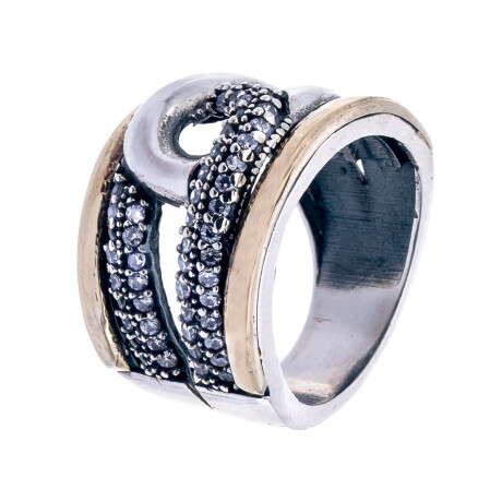 Anillo de plata 925 y double con circonias Anillo de plata 925 y double con circonias