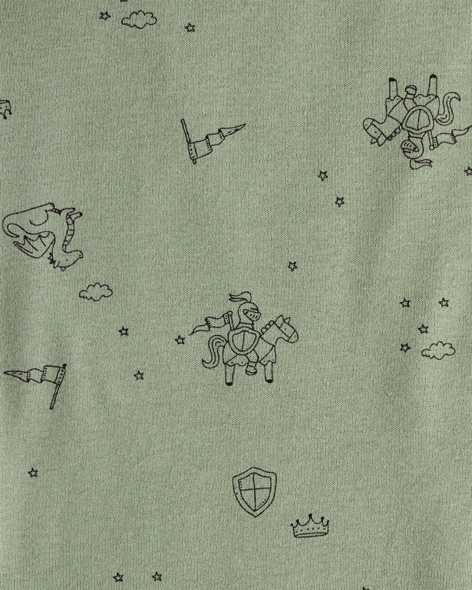 Set tres piezas de algodón, pantalón y dos bodies, diseño dragón Sin color