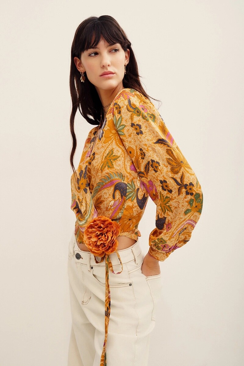 CAMISA WRAP BALI Mostaza